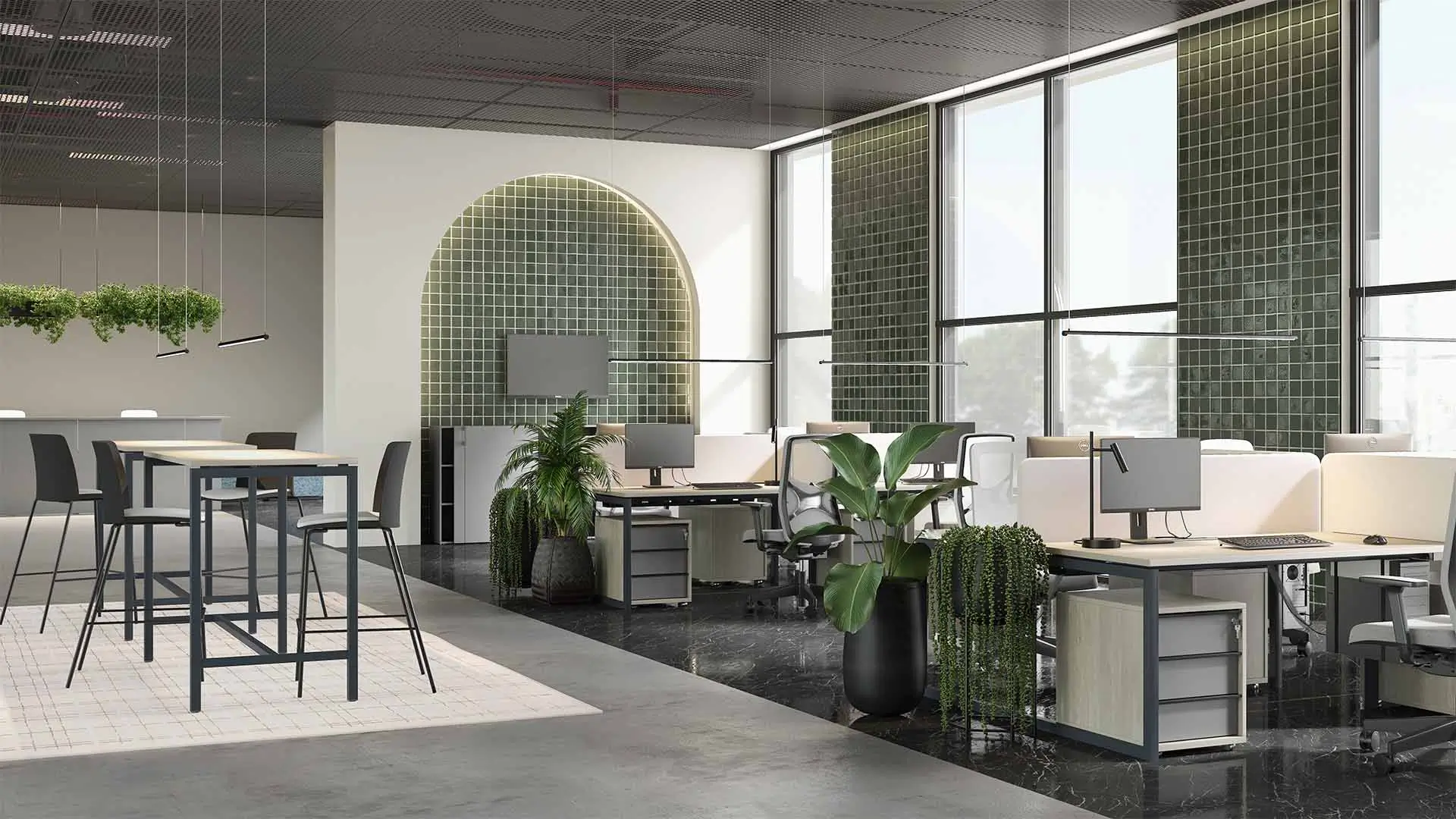 Materiales sostenibles en oficinas